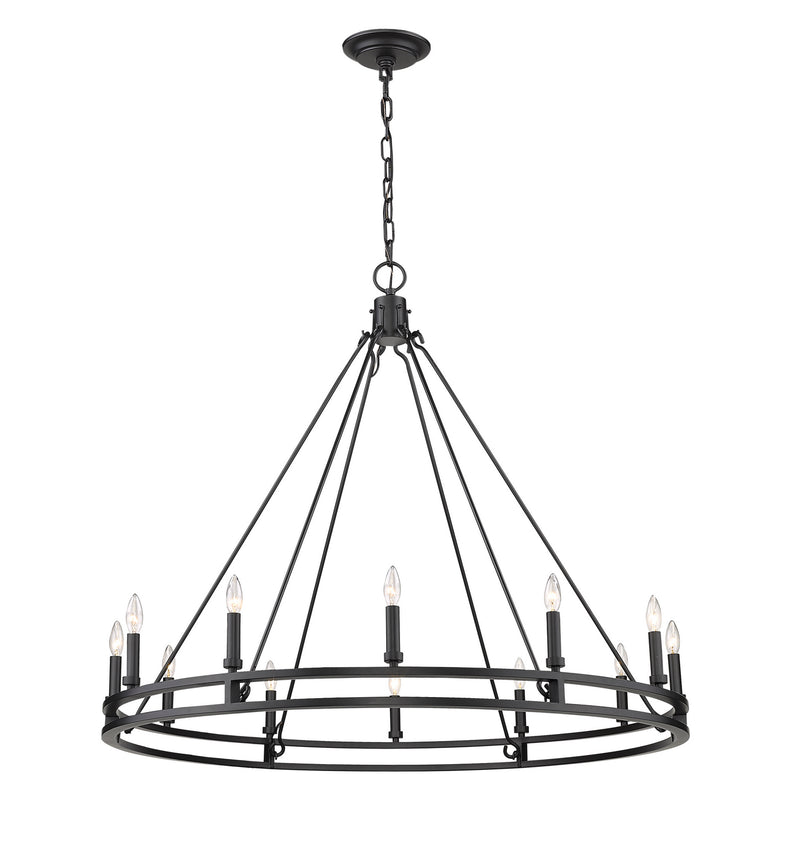 Z-Lite 4005-12MB 12 Light Chandelier, Matte Black