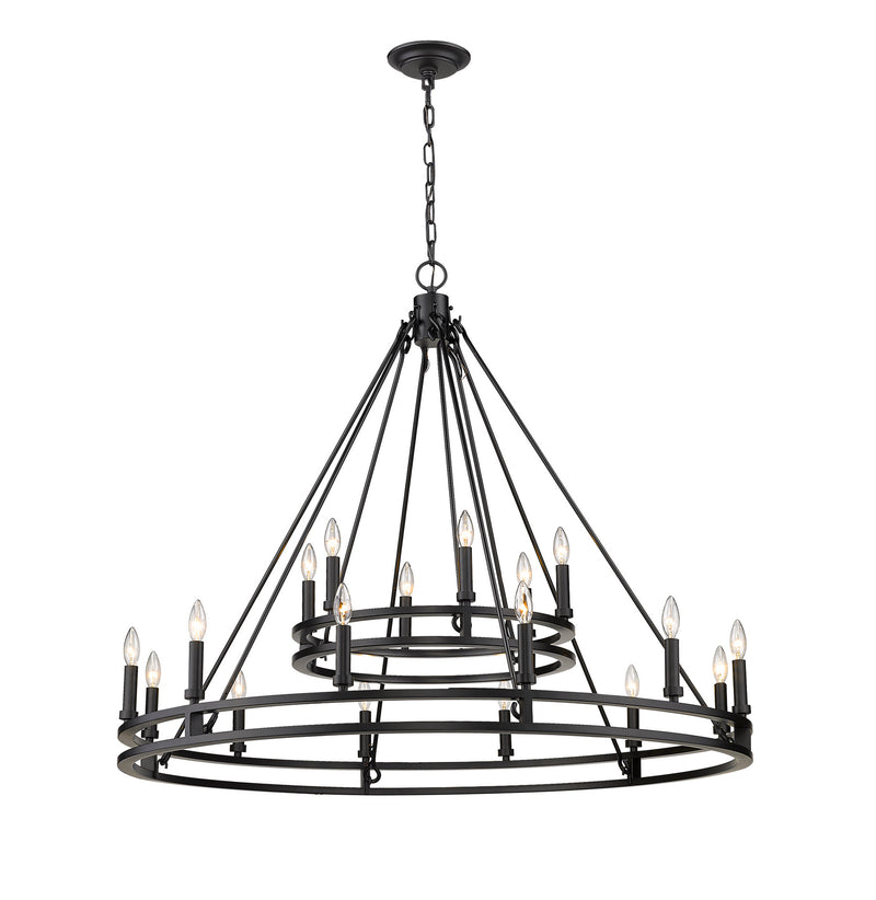 Z-Lite 4005-18MB 18 Light Chandelier, Matte Black