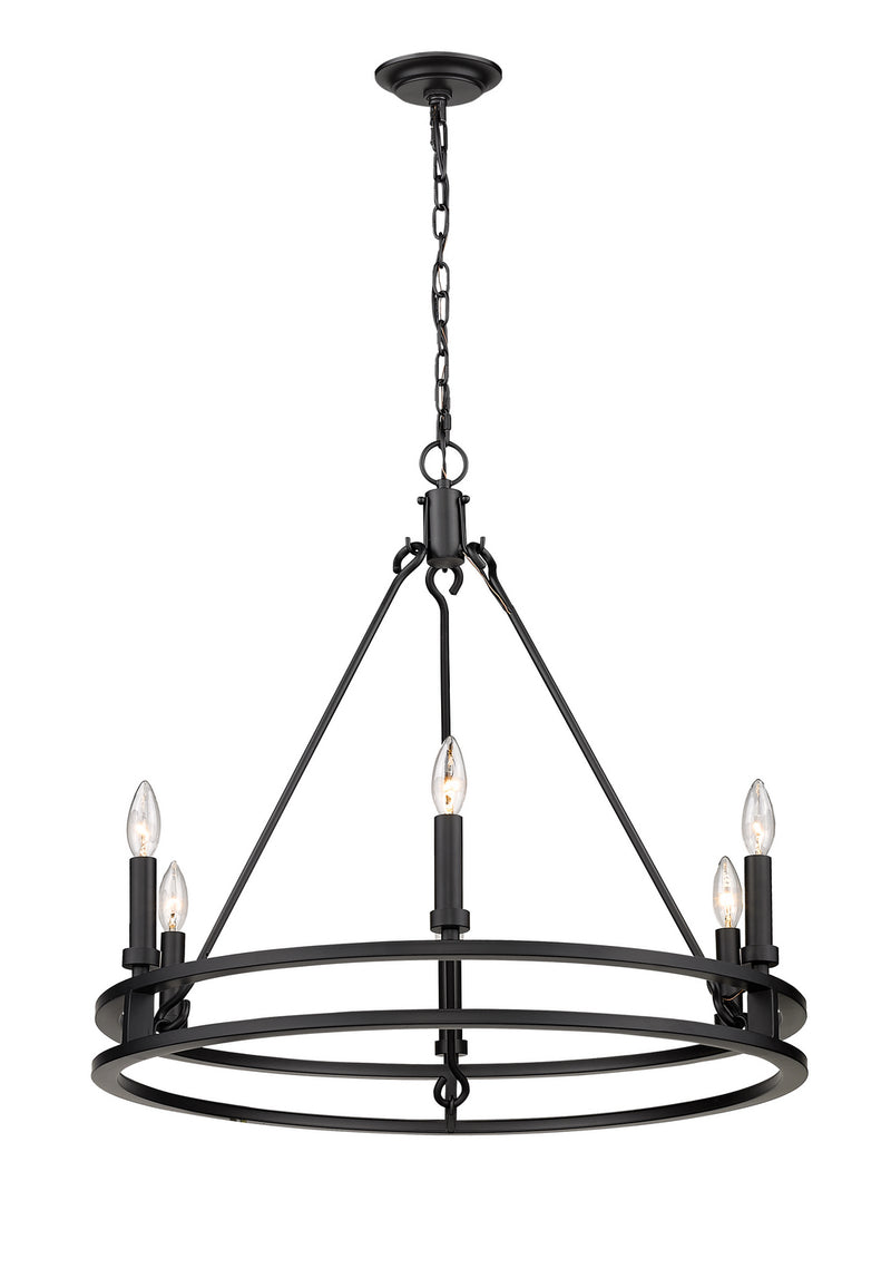 Z-Lite 4005-6MB Six Light Chandelier, Matte Black