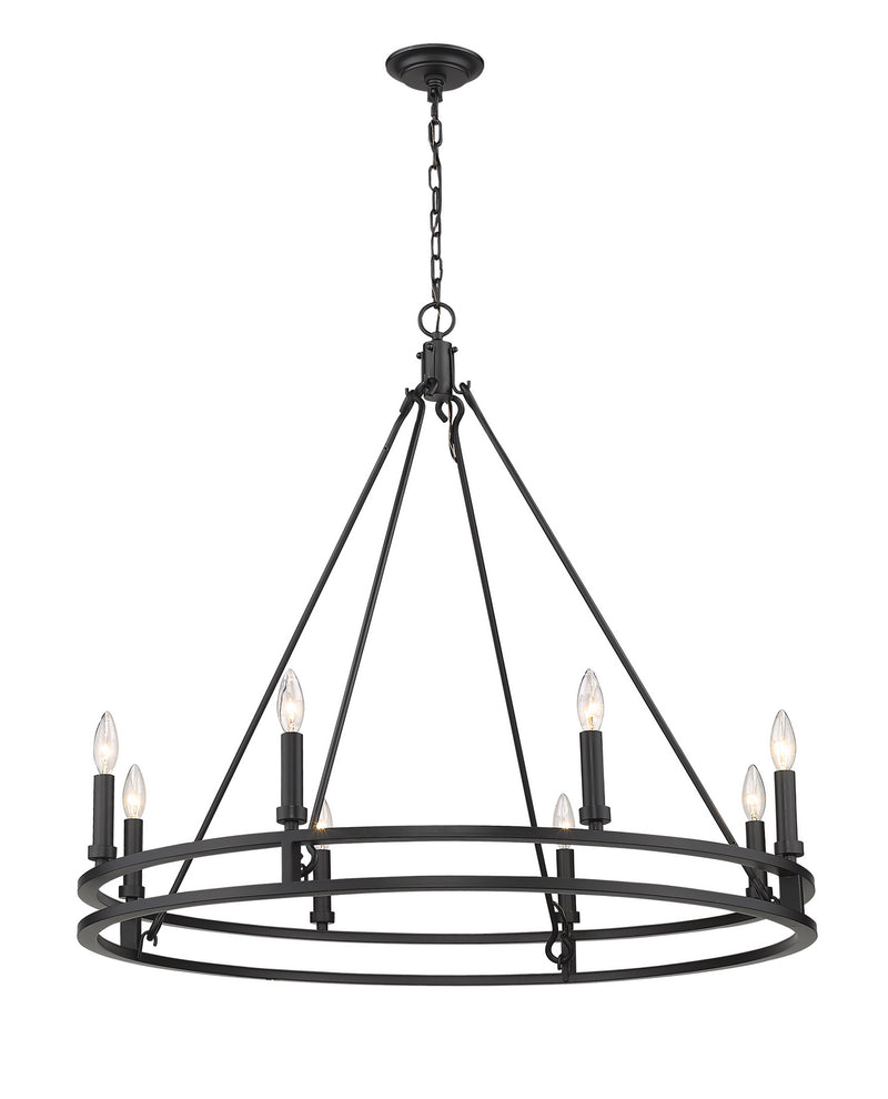 Z-Lite 4005-8MB Eight Light Chandelier, Matte Black