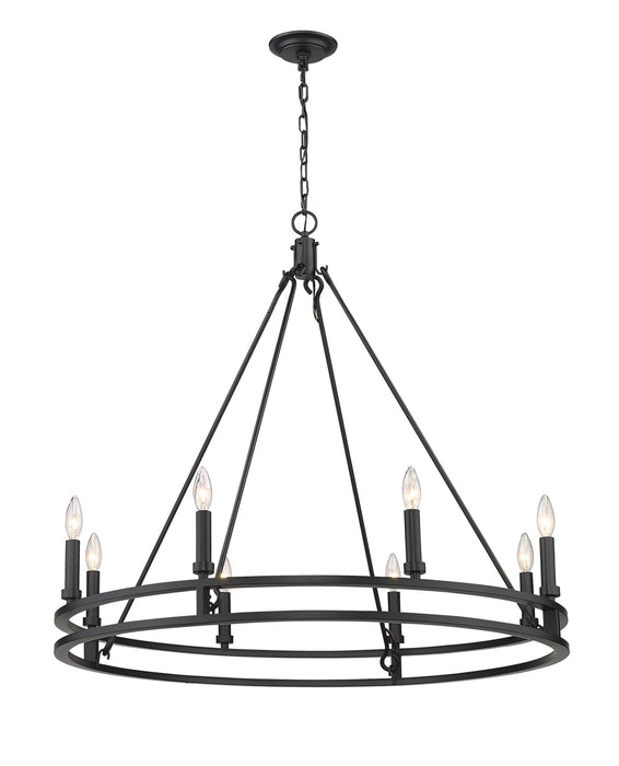 Z-Lite 4005-8MB Eight Light Chandelier, Matte Black