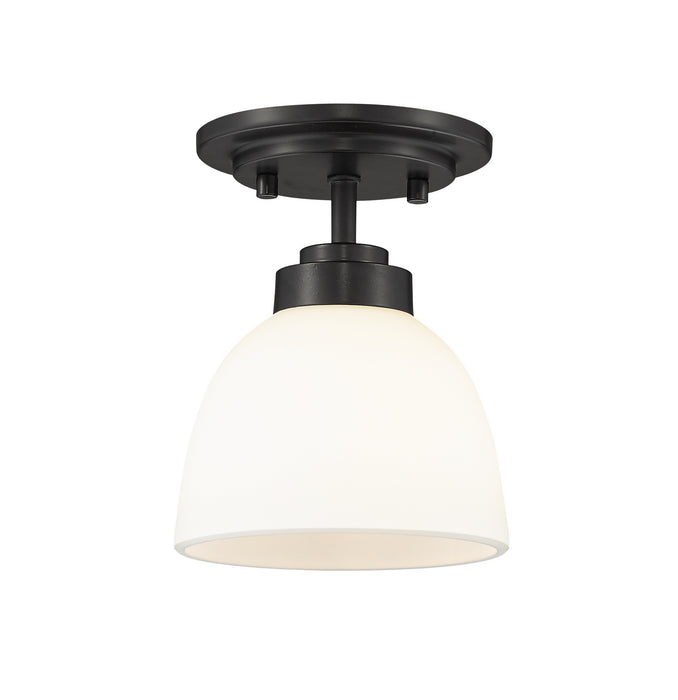 Z-Lite 443F1-MB One Light Flush Mount, Matte Black