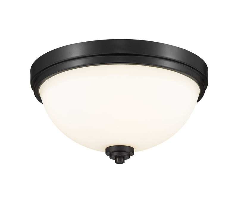 Z-Lite 443F2-MB Two Light Flush Mount, Matte Black