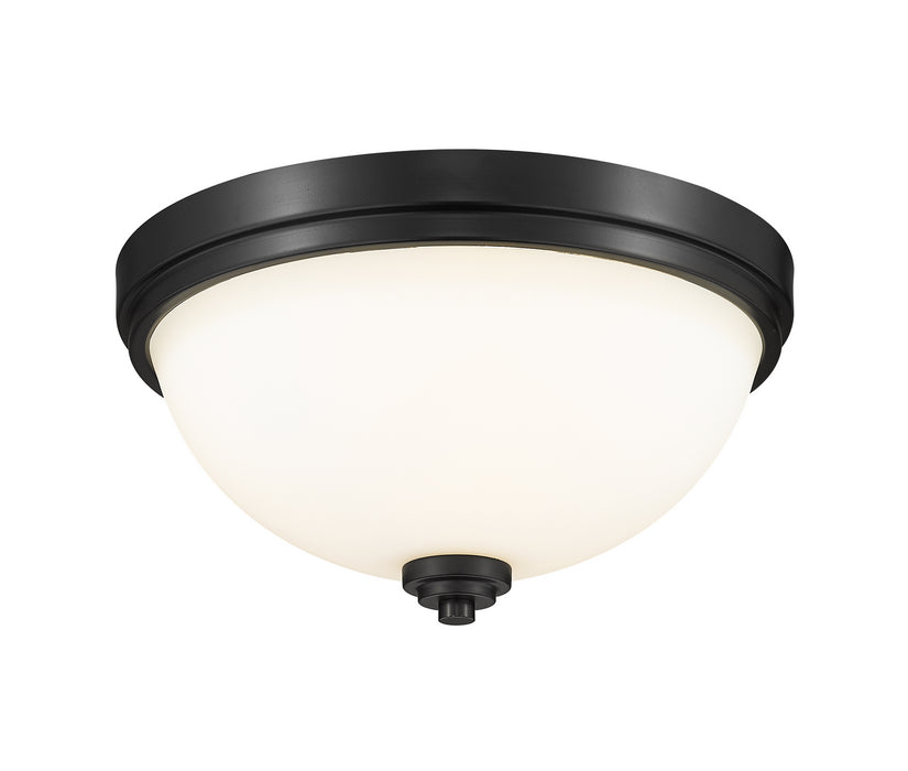 Z-Lite 443F2-MB Two Light Flush Mount, Matte Black