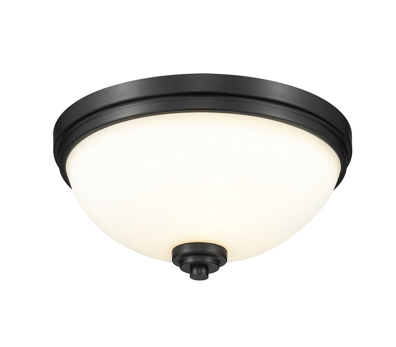 Z-Lite 443F3-MB Three Light Flush Mount, Matte Black