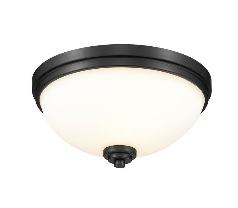 Z-Lite 443F3-MB Three Light Flush Mount, Matte Black
