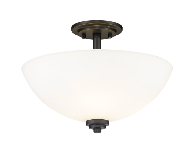 Z-Lite 443SF-MB Three Light Semi Flush Mount, Matte Black