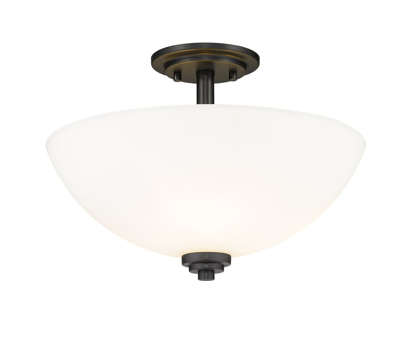 Z-Lite 443SF-MB Three Light Semi Flush Mount, Matte Black