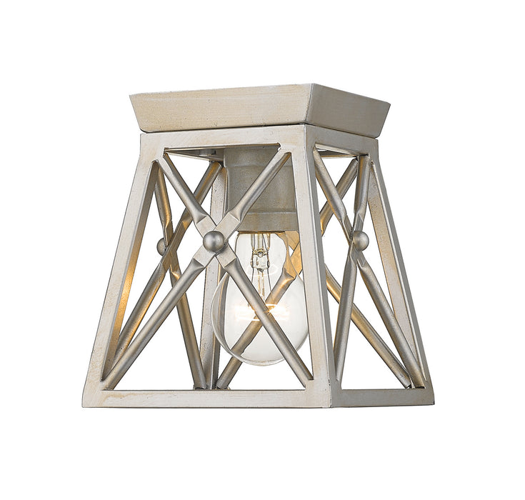 Z-Lite 447F1-AS One Light Flush Mount, Antique Silver