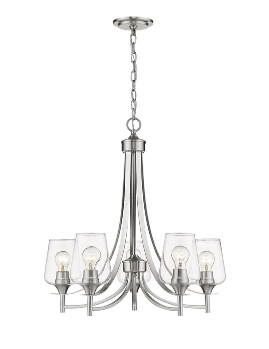 Z-Lite 473-5BN Five Light Chandelier, Brushed Nickel
