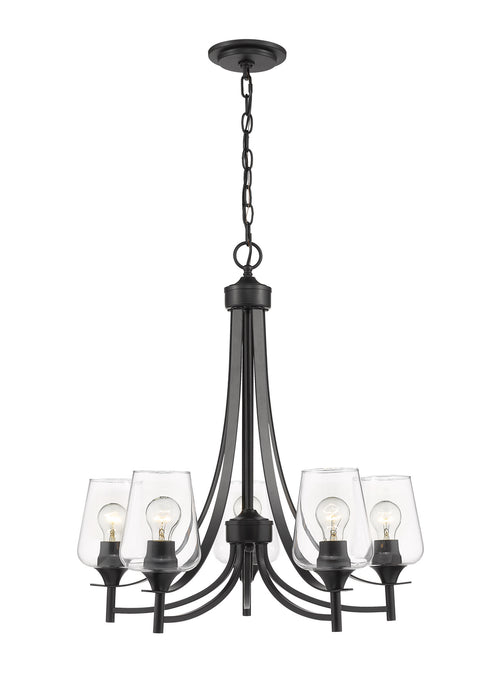 Z-Lite 473-5MB Five Light Chandelier, Matte Black