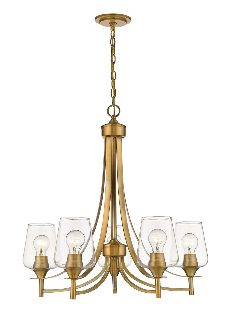 Z-Lite 473-5OBR Five Light Chandelier, Olde Brass