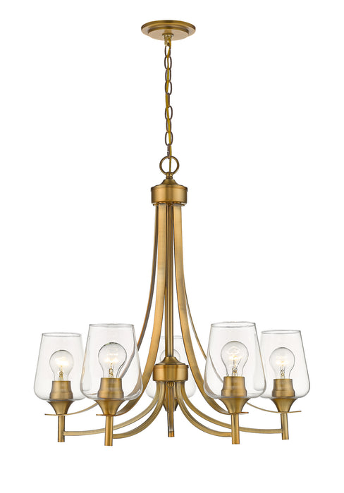Z-Lite 473-5OBR Five Light Chandelier, Olde Brass