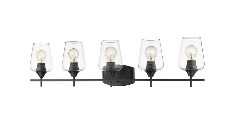 Z-Lite 473-5V-MB Five Light Vanity, Matte Black