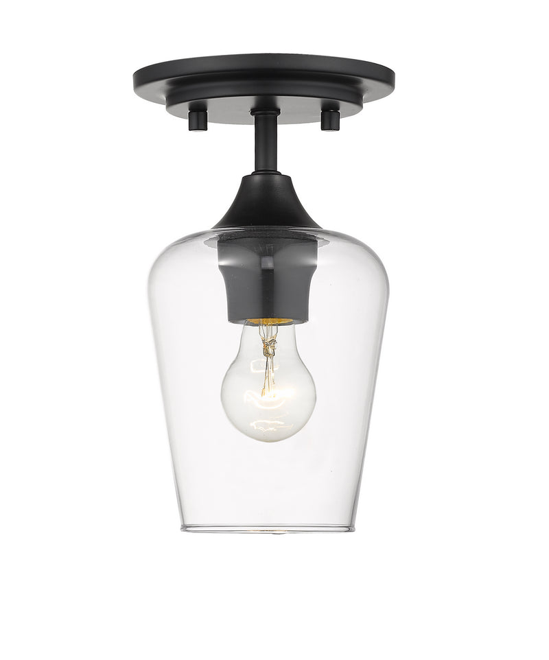 Z-Lite 473F1-MB One Light Flush Mount, Matte Black
