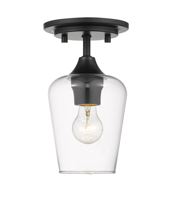 Z-Lite 473F1-MB One Light Flush Mount, Matte Black