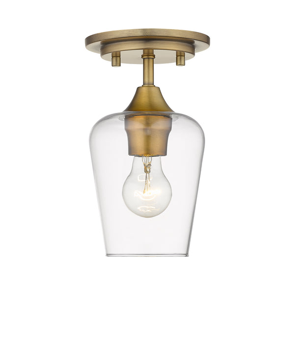 Z-Lite 473F1-OBR One Light Flush Mount, Olde Brass