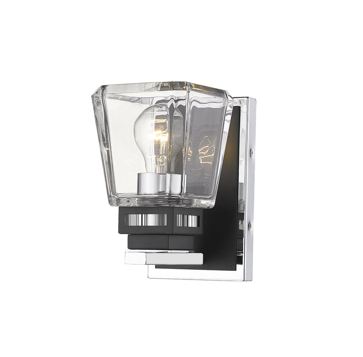 Z-Lite 474-1S-CH-MB One Light Wall Sconce, Chrome + Matte Black