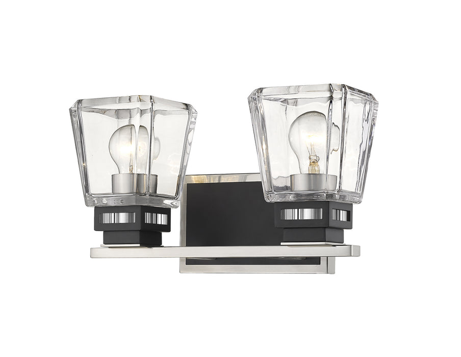 Z-Lite 474-2V-BN-MB Two Light Vanity, Brushed Nickel / Matte Black