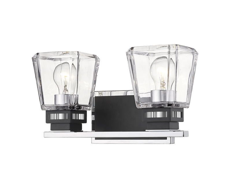 Z-Lite 474-2V-CH-MB Two Light Vanity, Chrome + Matte Black