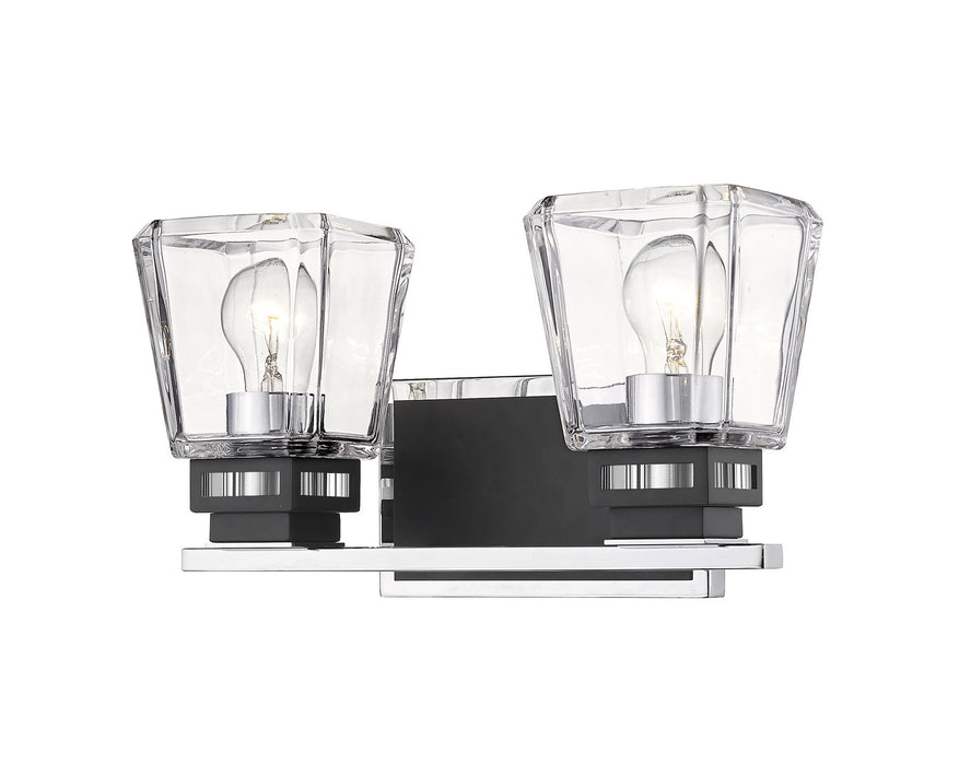 Z-Lite 474-2V-CH-MB Two Light Vanity, Chrome + Matte Black