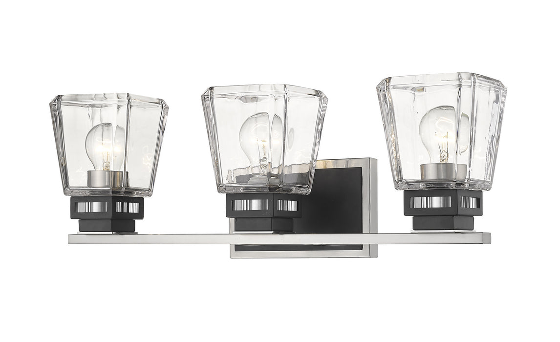 Z-Lite 474-3V-BN-MB Three Light Vanity, Brushed Nickel / Matte Black