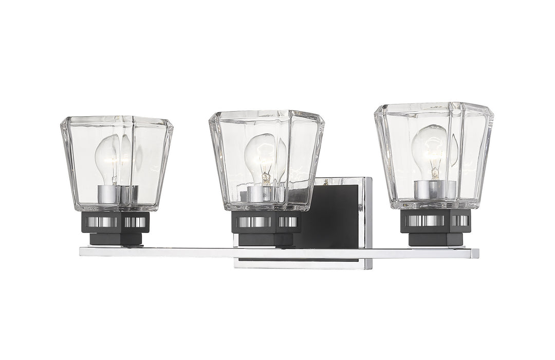 Z-Lite 474-3V-CH-MB Three Light Vanity, Chrome / Matte Black