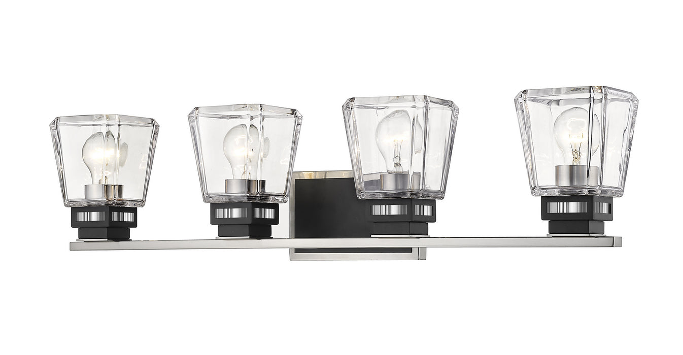 Z-Lite 474-4V-BN-MB Four Light Vanity, Brushed Nickel + Matte Black