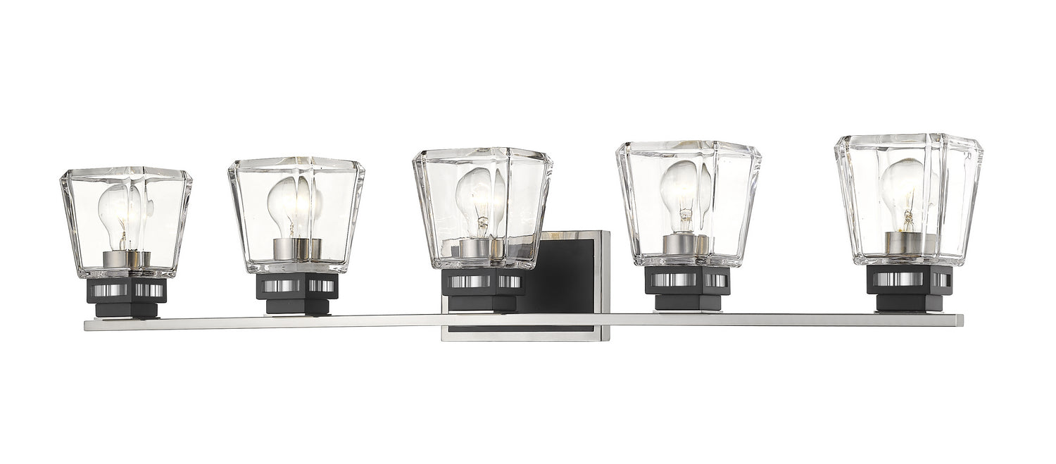 Z-Lite 474-5V-BN-MB Five Light Vanity, Brushed Nickel / Matte Black