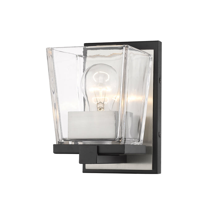 Z-Lite 475-1S-MB-BN One Light Wall Sconce, Matte Black + Brushed Nickel