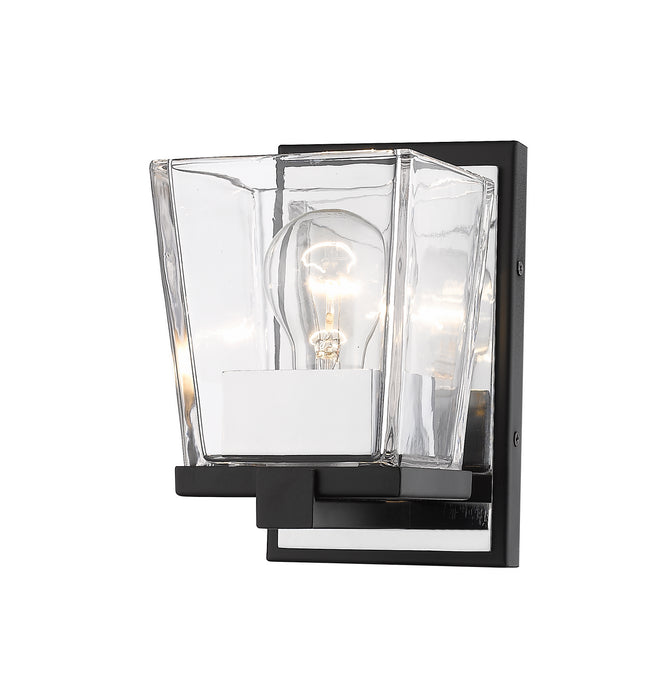 Z-Lite 475-1S-MB-CH One Light Wall Sconce, Matte Black + Chrome