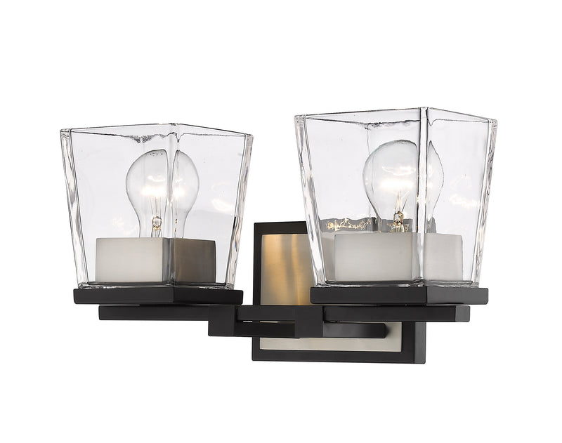 Z-Lite 475-2V-MB-BN Two Light Vanity, Matte Black + Brushed Nickel