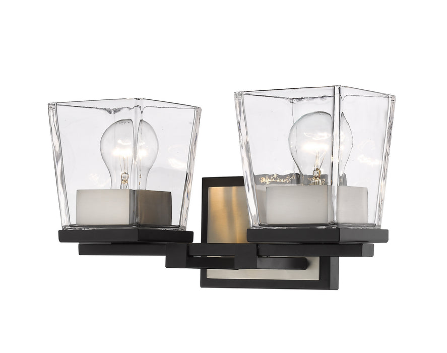 Z-Lite 475-2V-MB-BN Two Light Vanity, Matte Black + Brushed Nickel