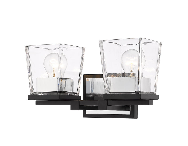 Z-Lite 475-2V-MB-CH Two Light Vanity, Matte Black + Chrome