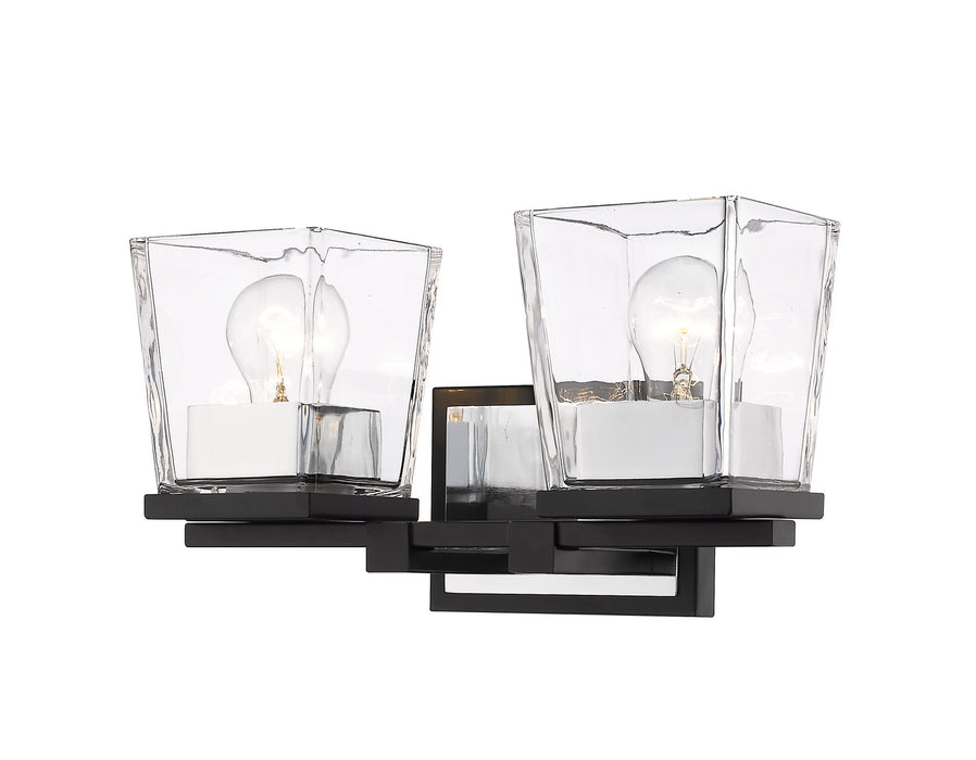 Z-Lite 475-2V-MB-CH Two Light Vanity, Matte Black + Chrome