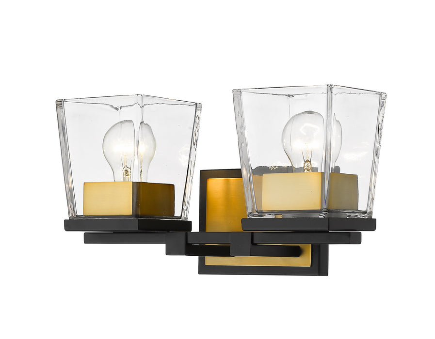 Z-Lite 475-2V-MB-OBR Two Light Vanity, Matte Black + Olde Brass