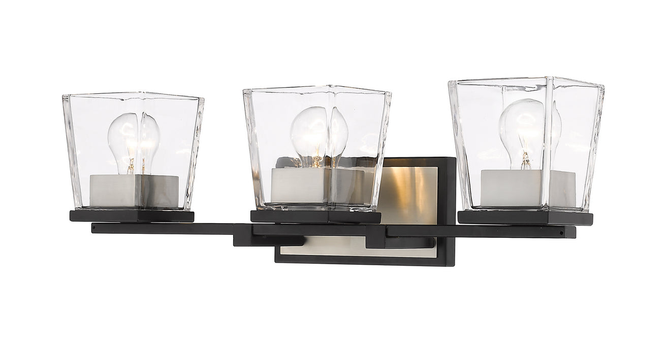 Z-Lite 475-3V-MB-BN Three Light Vanity, Matte Black + Brushed Nickel