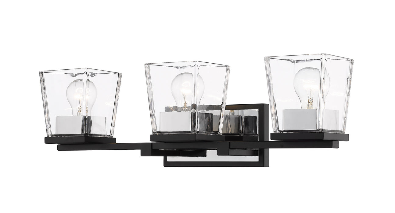 Z-Lite 475-3V-MB-CH Three Light Vanity, Matte Black + Chrome
