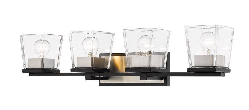 Z-Lite 475-4V-MB-BN Four Light Vanity, Matte Black + Brushed Nickel