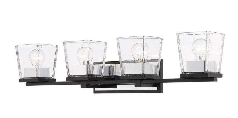 Z-Lite 475-4V-MB-CH Four Light Vanity, Matte Black + Chrome