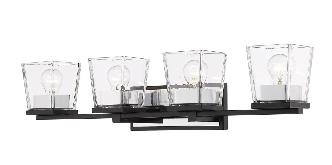 Z-Lite 475-4V-MB-CH Four Light Vanity, Matte Black + Chrome