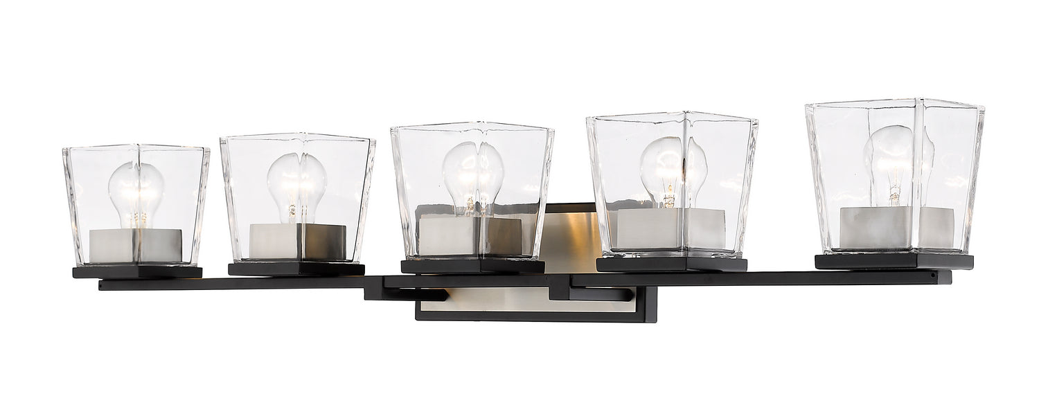 Z-Lite 475-5V-MB-BN Five Light Vanity, Matte Black + Brushed Nickel