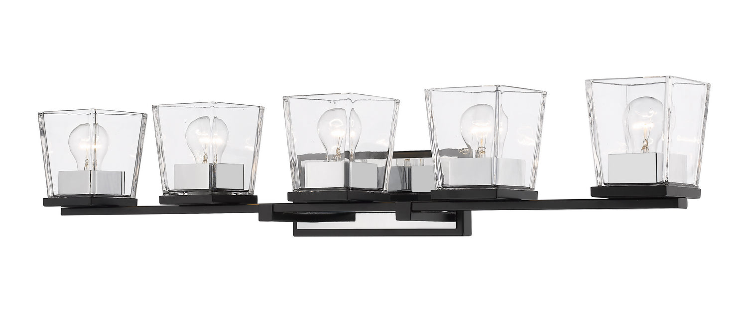 Z-Lite 475-5V-MB-CH Five Light Vanity, Matte Black + Chrome