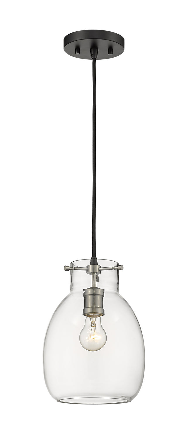 Z-Lite 476MP-MB-BN One Light Pendant, Matte Black + Brushed Nickel