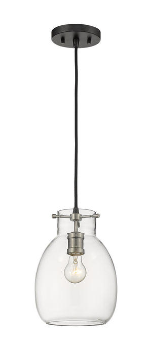 Z-Lite 476MP-MB-BN One Light Pendant, Matte Black + Brushed Nickel
