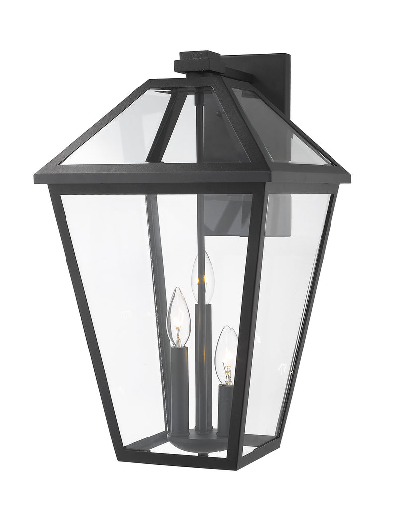 Z-Lite 579B-BK Three Light Outdoor Wall Light, Black