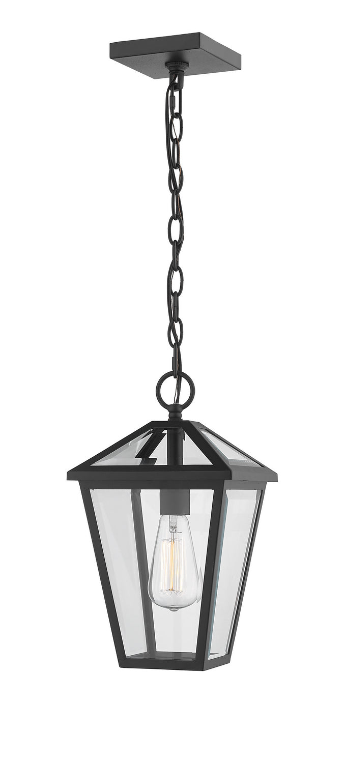 Z-Lite 579CHM-BK One Light Outdoor Chain Mount Ceiling Fixture, Black