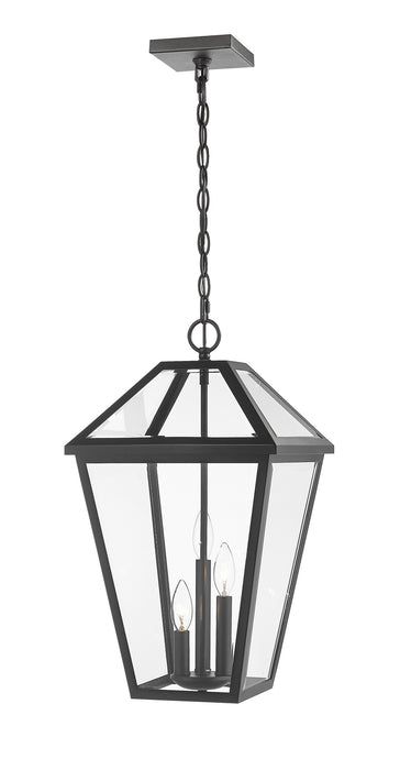 Z-Lite 579CHXL-BK Three Light Outdoor Chain Mount Ceiling Fixture, Black