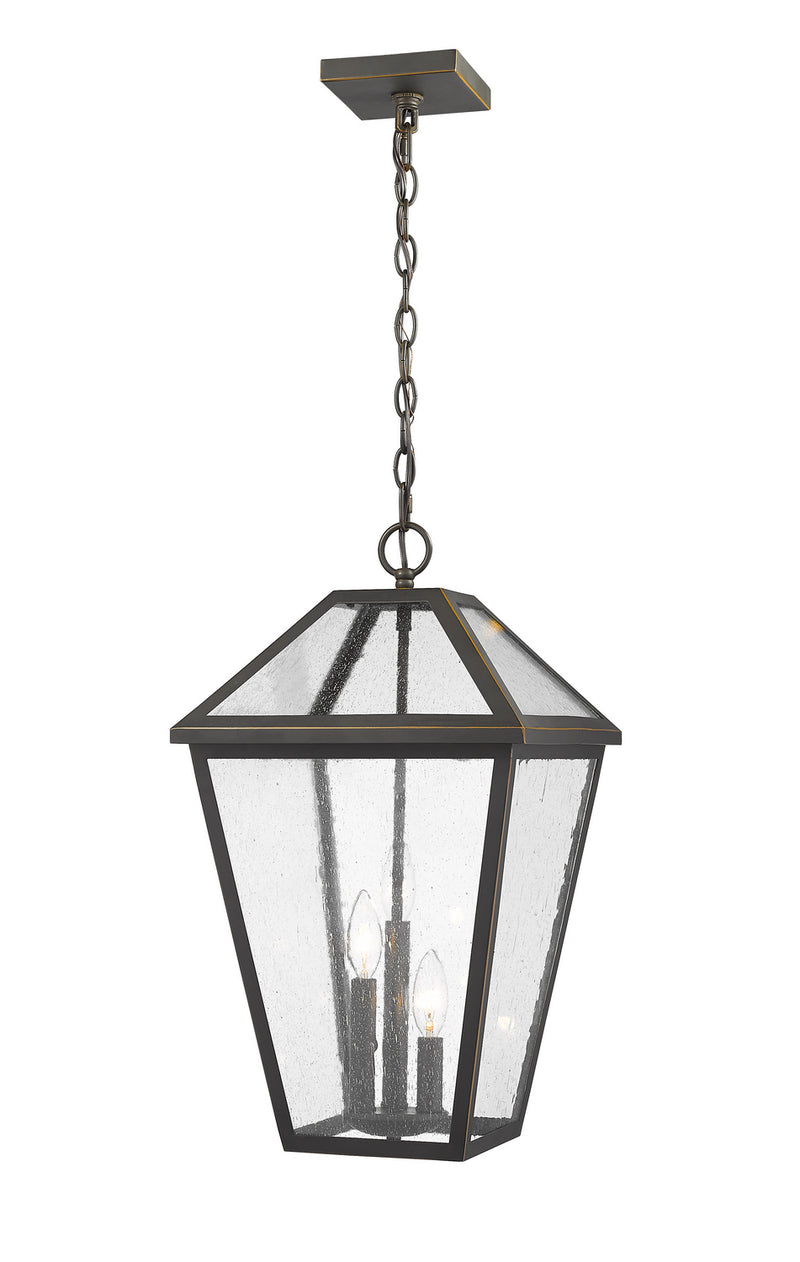 Z-Lite 579CHXL-ORB Three Light Outdoor Chain Mount Ceiling Fixture, Oil Rubbed Bronze
