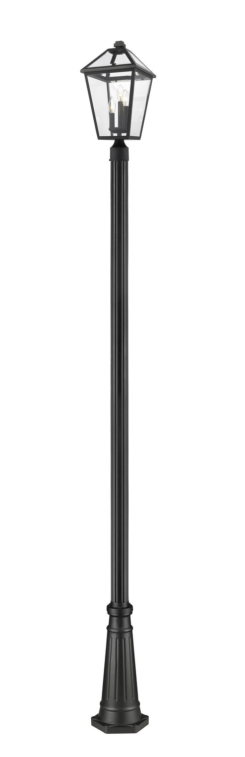 Z-Lite 579PHBR-519P-BK Three Light Outdoor Post Mounted Fixture, Black